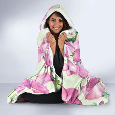 Peony Pattern Print Design PE011 Hooded Blanket-JORJUNE.COM