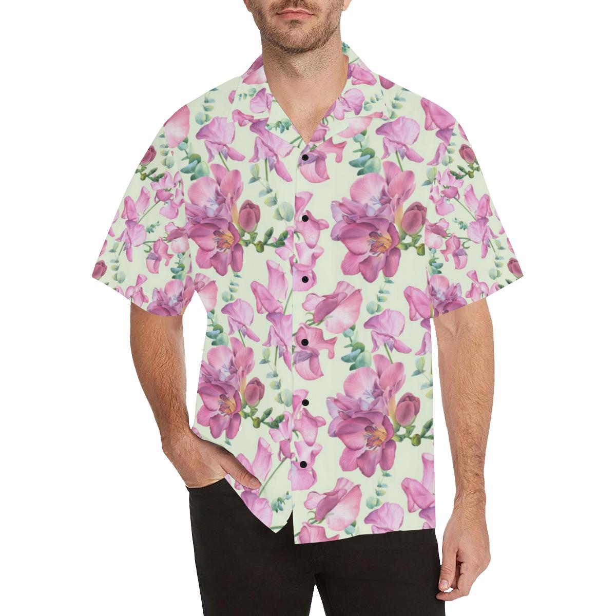 Peony Pattern Print Design PE011 Men Hawaiian Shirt-JorJune