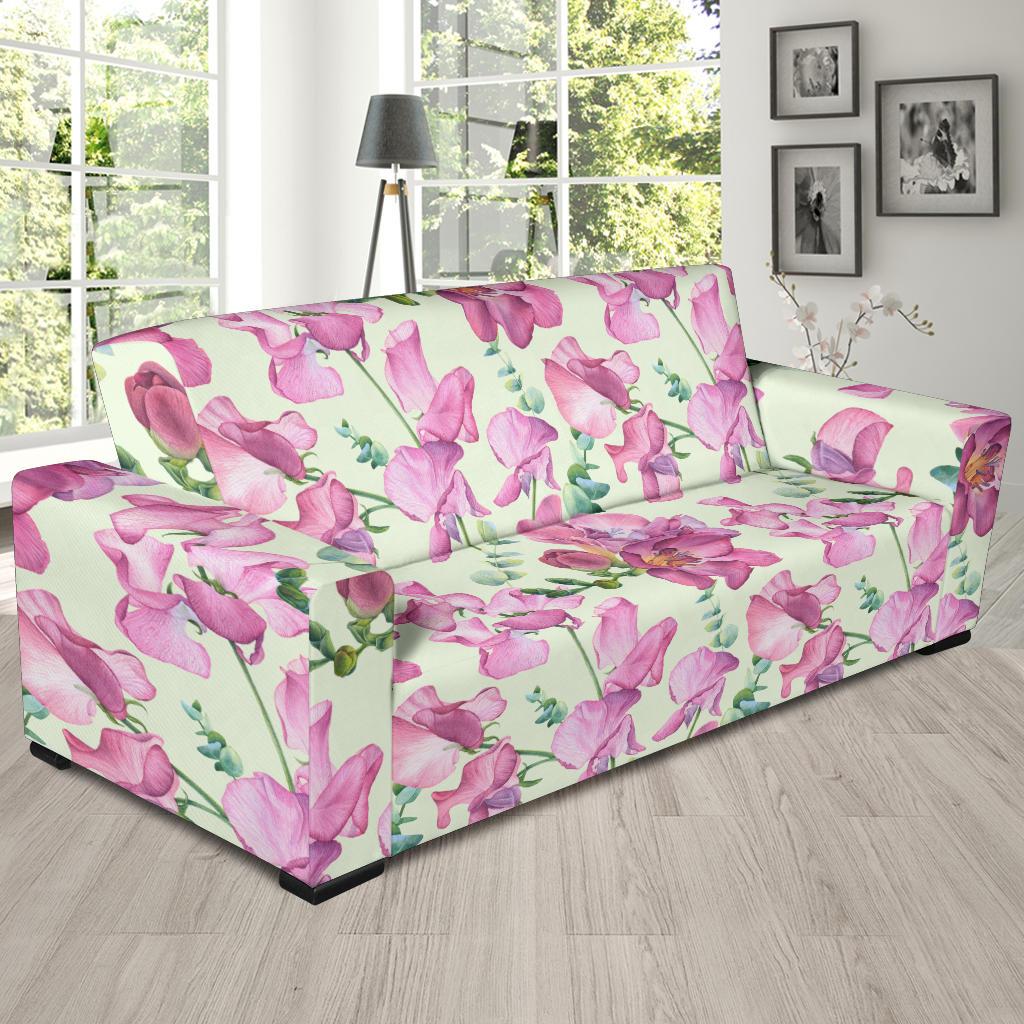 Peony Pattern Print Design PE011 Sofa Slipcover-JORJUNE.COM