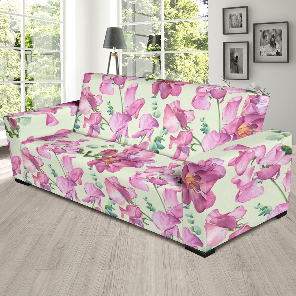 Peony Pattern Print Design PE011 Sofa Slipcover-JORJUNE.COM