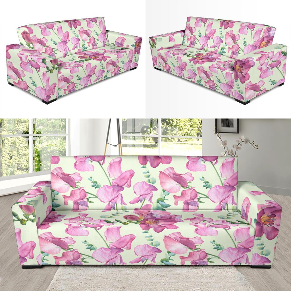 Peony Pattern Print Design PE011 Sofa Slipcover-JORJUNE.COM