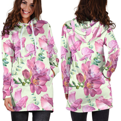 Peony Pattern Print Design PE011 Women Hoodie Dress