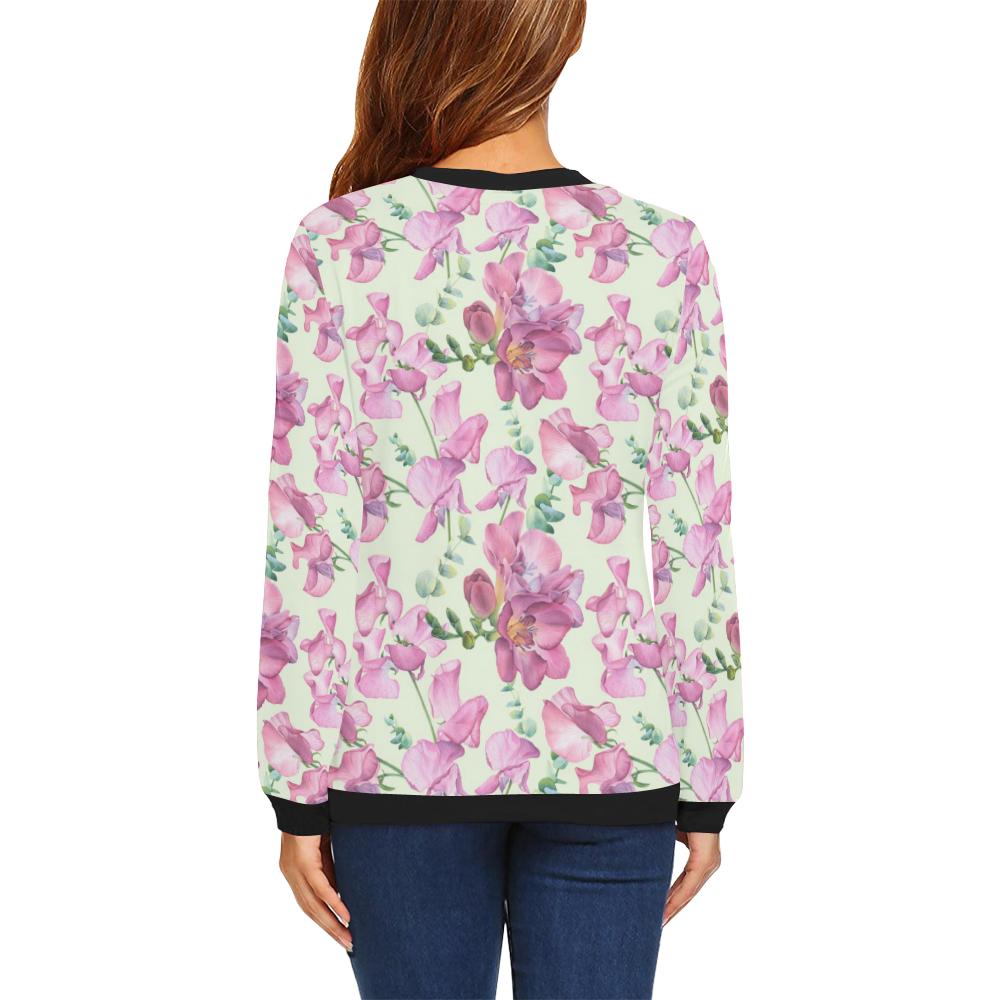 Peony Pattern Print Design PE011 Women Long Sleeve Sweatshirt-JorJune