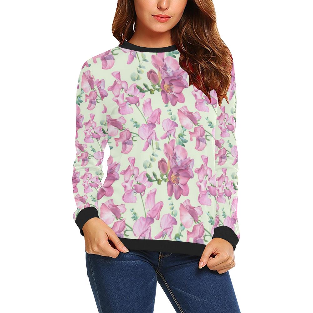 Peony Pattern Print Design PE011 Women Long Sleeve Sweatshirt-JorJune
