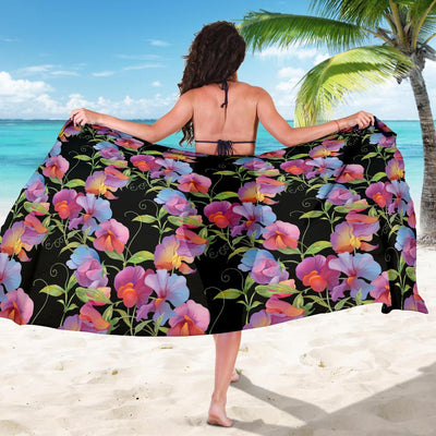 Peony Pattern Print Design PE012 Sarong Pareo Wrap-JORJUNE.COM