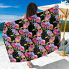 Peony Pattern Print Design PE012 Sarong Pareo Wrap-JORJUNE.COM