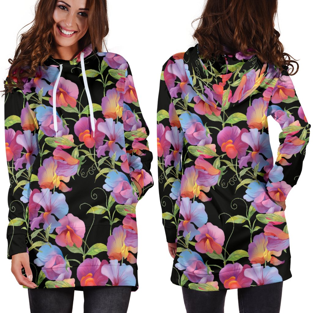 Peony Pattern Print Design PE012 Women Hoodie Dress