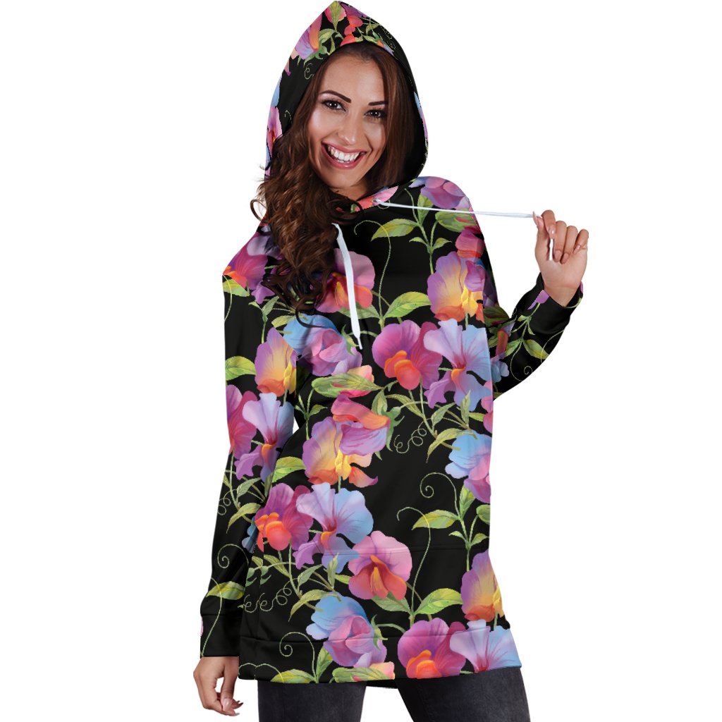 Peony Pattern Print Design PE012 Women Hoodie Dress