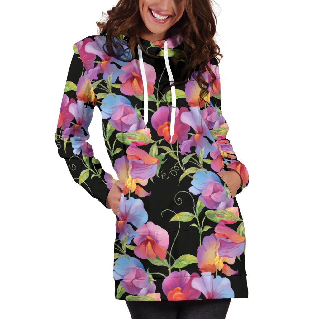 Peony Pattern Print Design PE012 Women Hoodie Dress