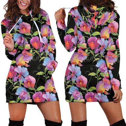 Peony Pattern Print Design PE012 Women Hoodie Dress
