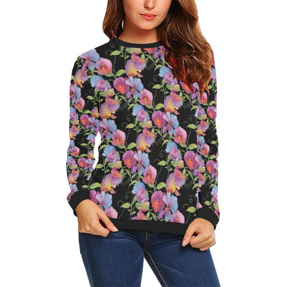 Peony Pattern Print Design PE012 Women Long Sleeve Sweatshirt-JorJune