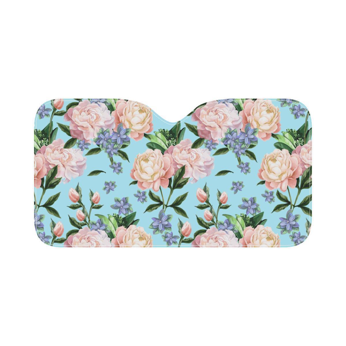 Peony Pattern Print Design PE02 Car Sun Shade-JorJune