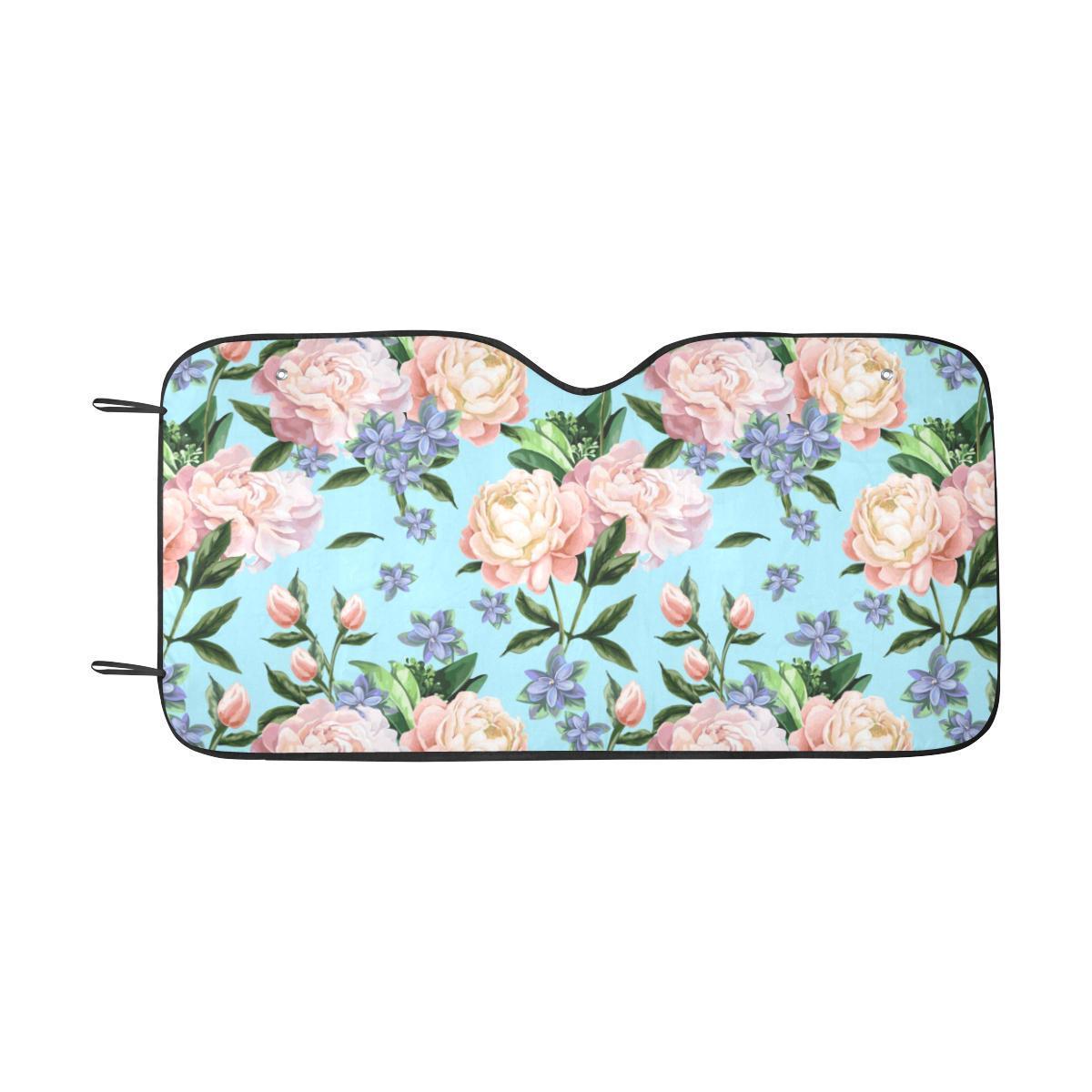 Peony Pattern Print Design PE02 Car Sun Shade-JorJune