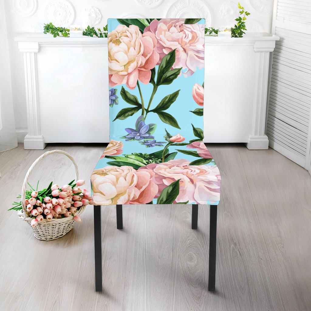 Peony Pattern Print Design PE02 Dining Chair Slipcover-JORJUNE.COM