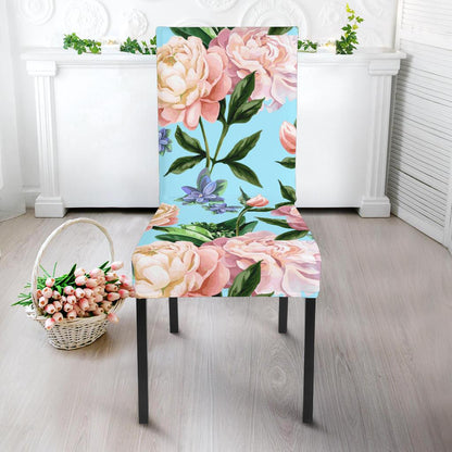 Peony Pattern Print Design PE02 Dining Chair Slipcover-JORJUNE.COM