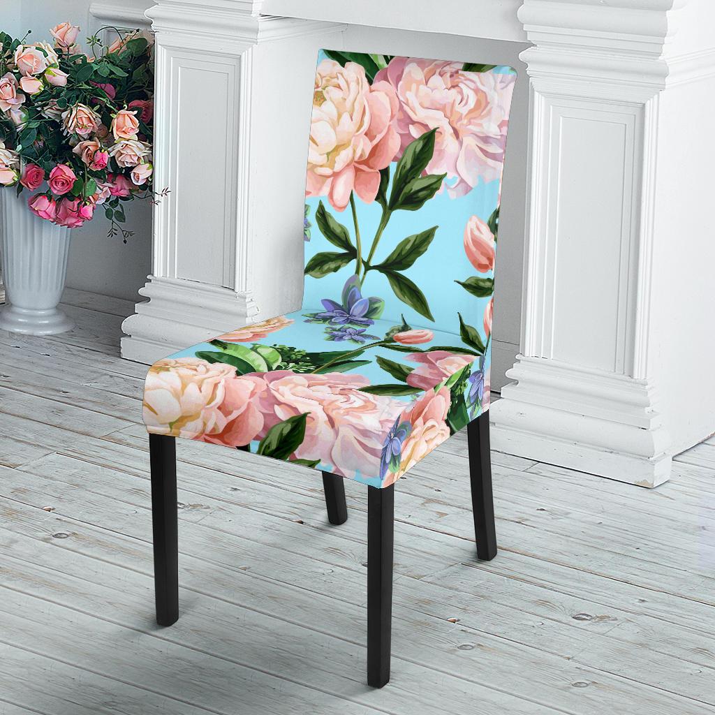 Peony Pattern Print Design PE02 Dining Chair Slipcover-JORJUNE.COM