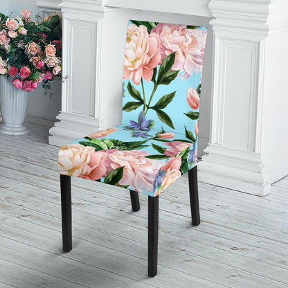 Peony Pattern Print Design PE02 Dining Chair Slipcover-JORJUNE.COM