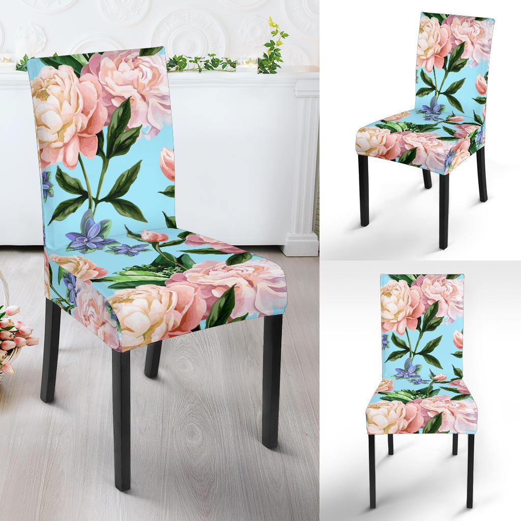 Peony Pattern Print Design PE02 Dining Chair Slipcover-JORJUNE.COM
