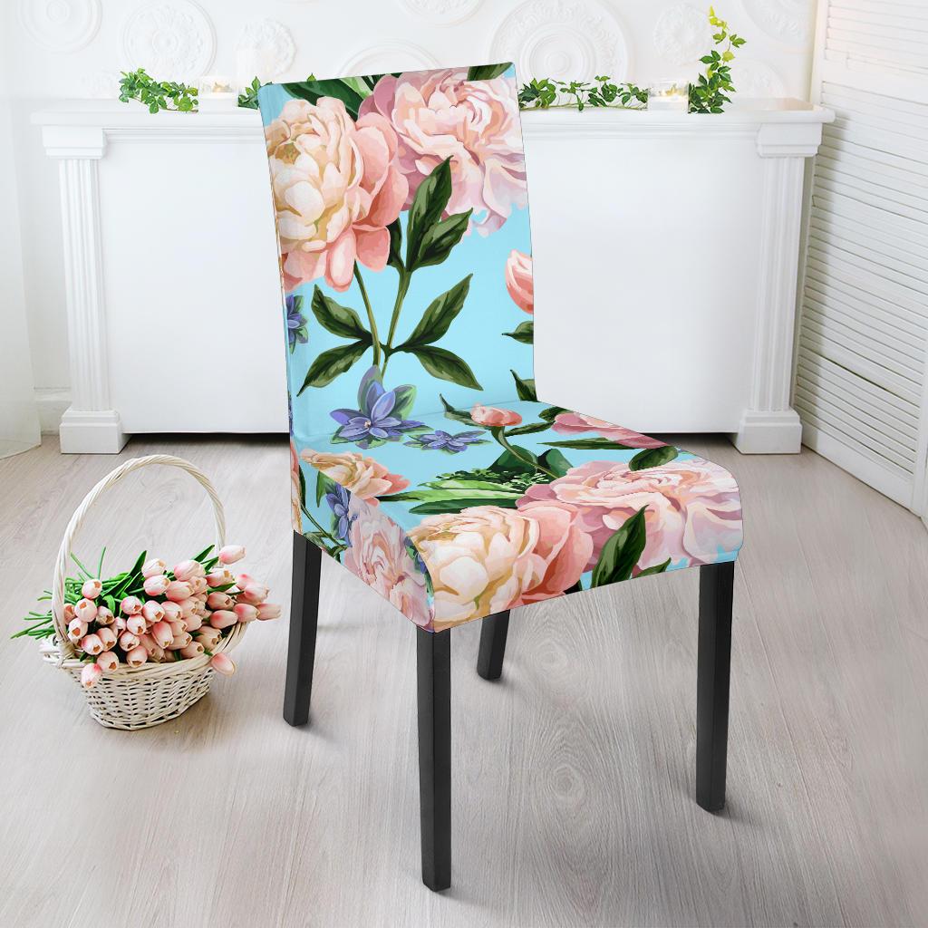Peony Pattern Print Design PE02 Dining Chair Slipcover-JORJUNE.COM