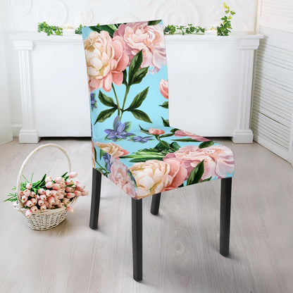 Peony Pattern Print Design PE02 Dining Chair Slipcover-JORJUNE.COM