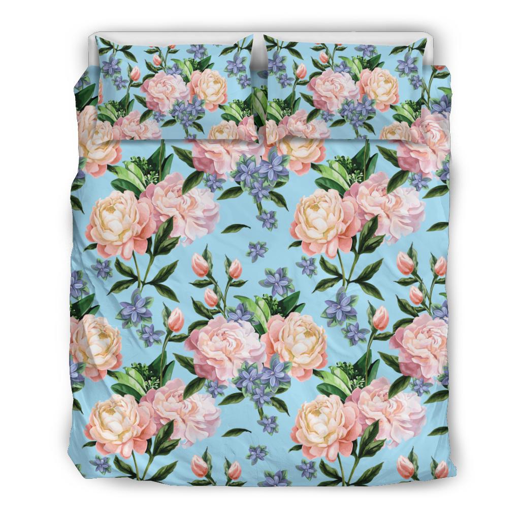 Peony Pattern Print Design PE02 Duvet Cover Bedding Set-JORJUNE.COM