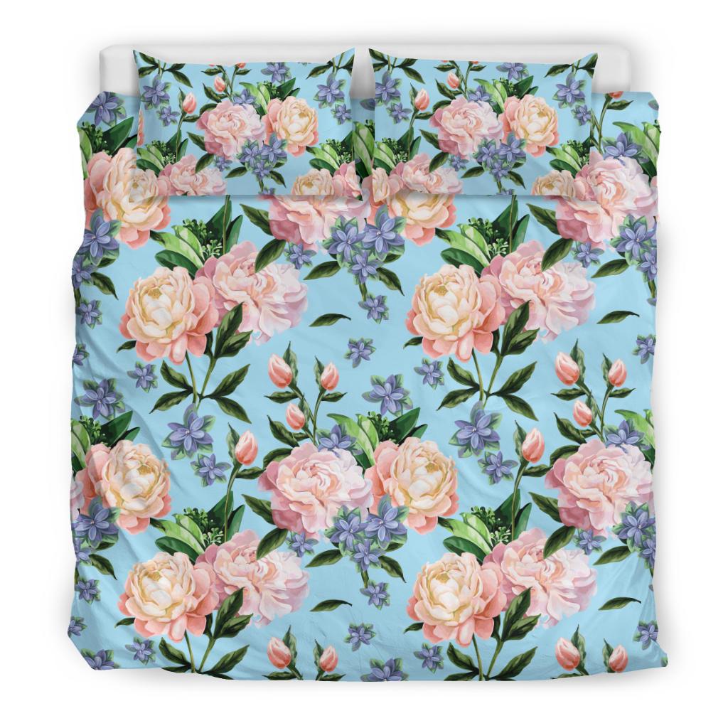 Peony Pattern Print Design PE02 Duvet Cover Bedding Set-JORJUNE.COM