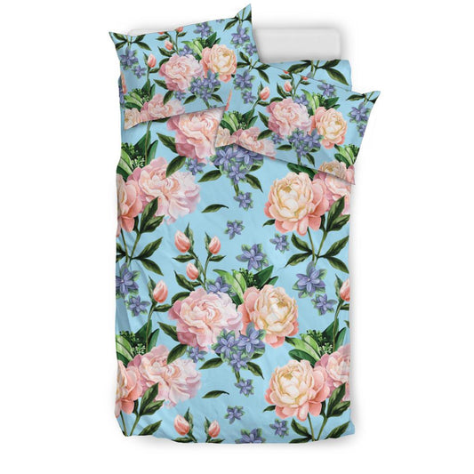 Peony Pattern Print Design PE02 Duvet Cover Bedding Set-JORJUNE.COM