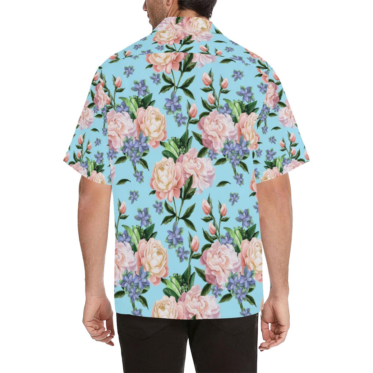 Peony Pattern Print Design PE02 Men Hawaiian Shirt-JorJune