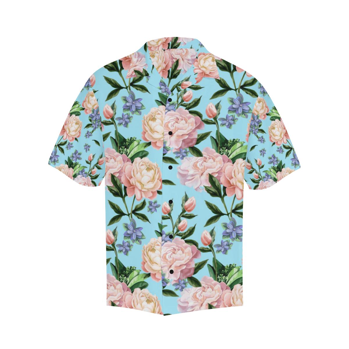 Peony Pattern Print Design PE02 Men Hawaiian Shirt-JorJune