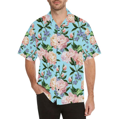 Peony Pattern Print Design PE02 Men Hawaiian Shirt-JorJune