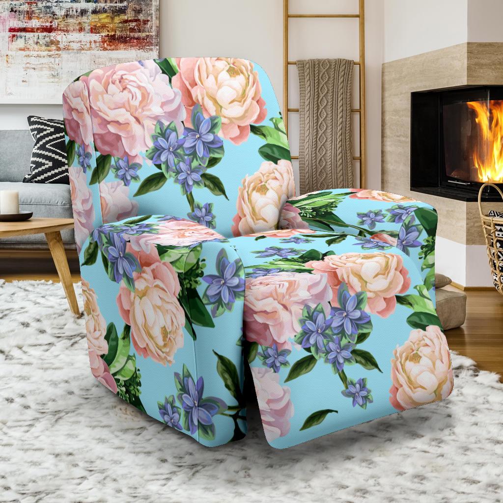 Peony Pattern Print Design PE02 Recliner Slipcover-JORJUNE.COM