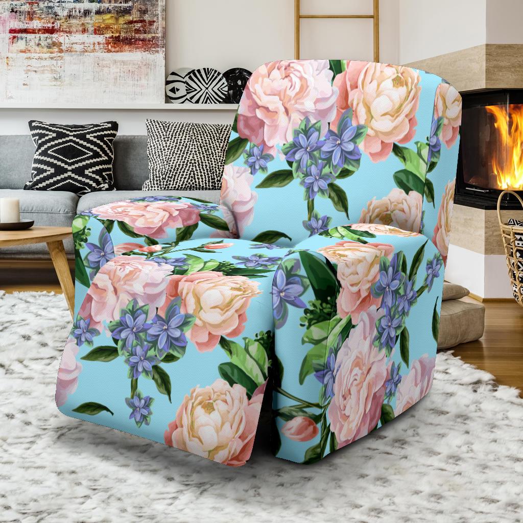 Peony Pattern Print Design PE02 Recliner Slipcover-JORJUNE.COM