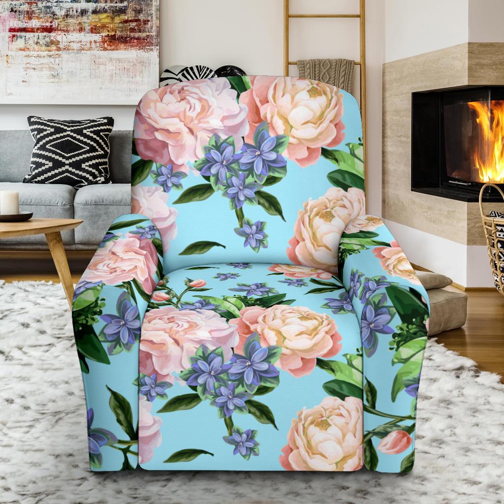 Peony Pattern Print Design PE02 Recliner Slipcover-JORJUNE.COM