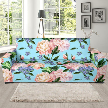 Peony Pattern Print Design PE02 Sofa Slipcover-JORJUNE.COM