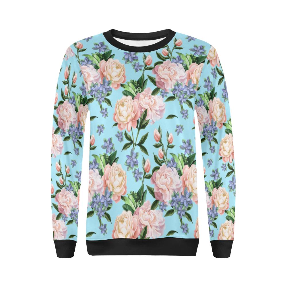Peony Pattern Print Design PE02 Women Long Sleeve Sweatshirt-JorJune