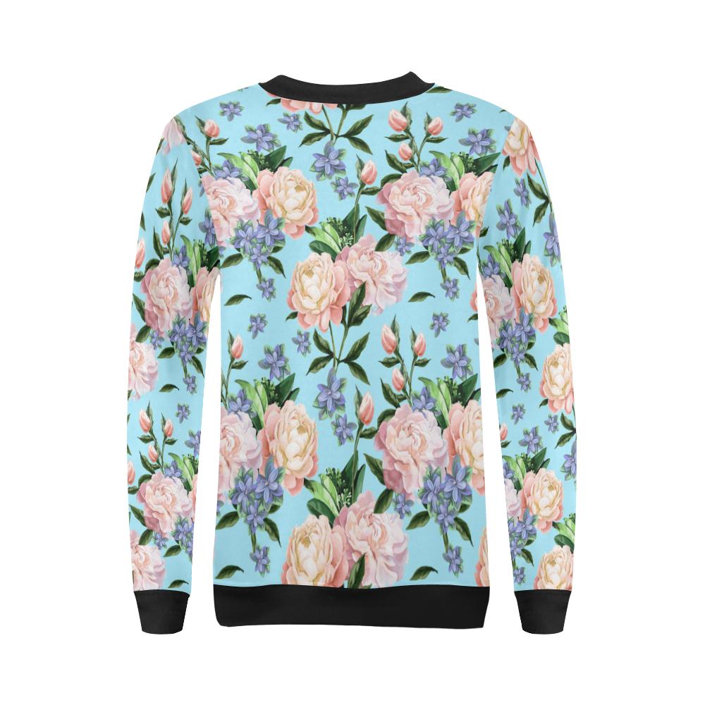 Peony Pattern Print Design PE02 Women Long Sleeve Sweatshirt-JorJune