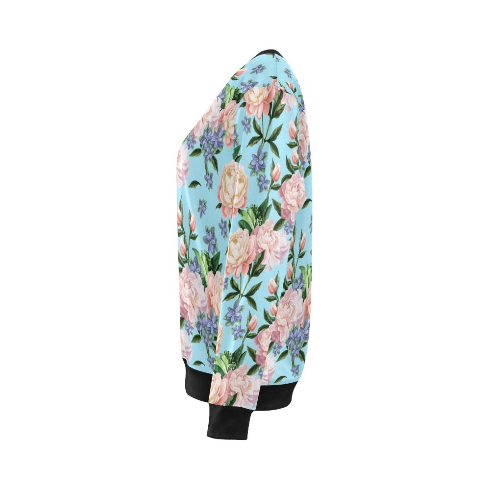 Peony Pattern Print Design PE02 Women Long Sleeve Sweatshirt-JorJune