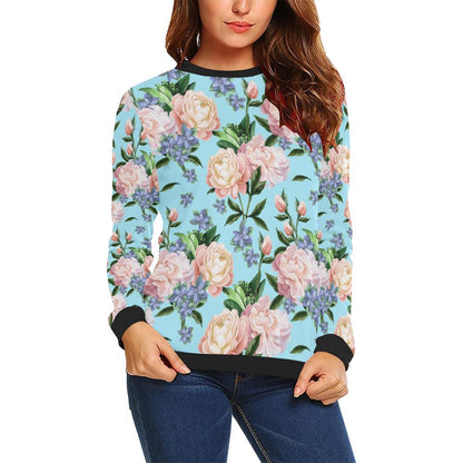 Peony Pattern Print Design PE02 Women Long Sleeve Sweatshirt-JorJune