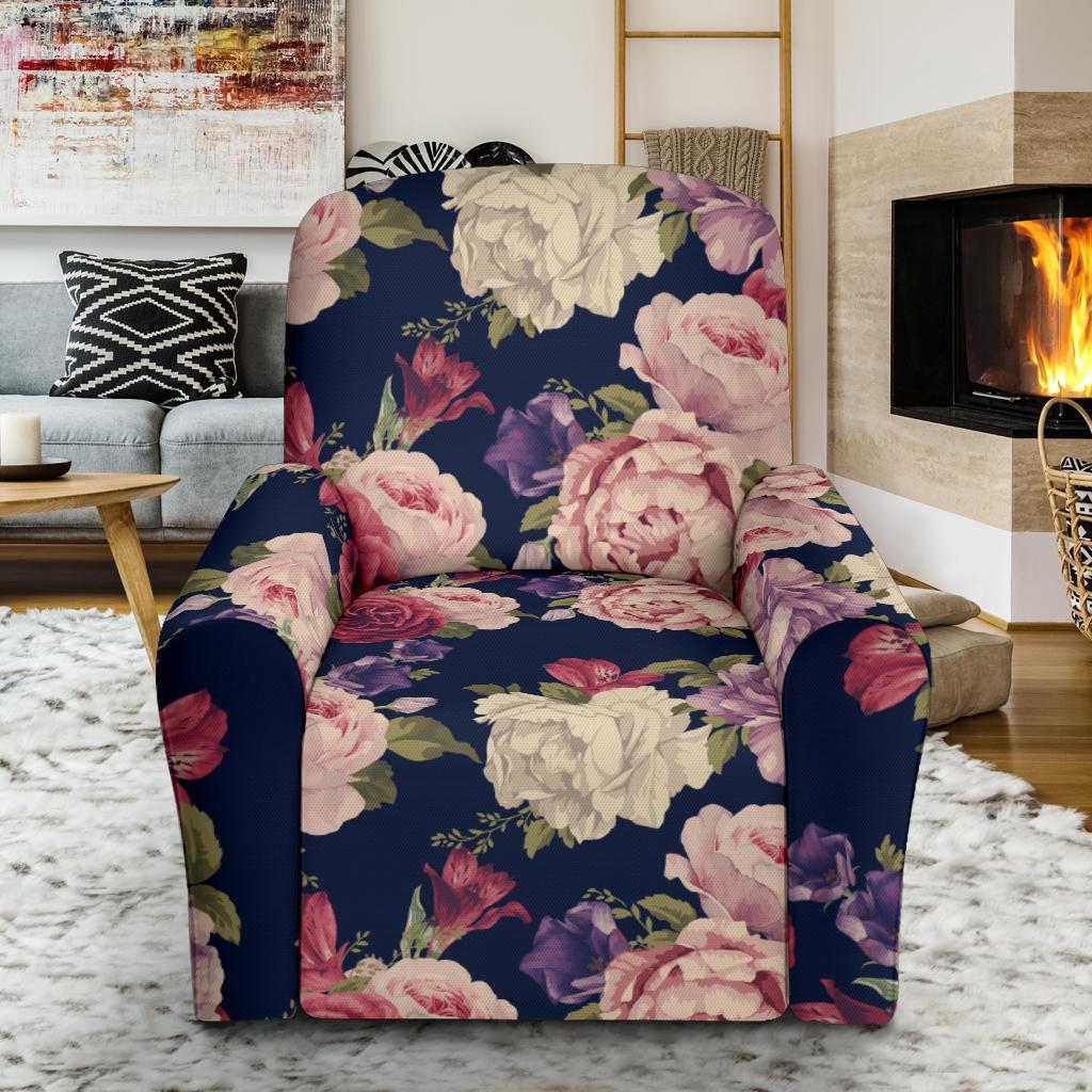 Peony Pattern Print Design PE03 Recliner Slipcover-JORJUNE.COM