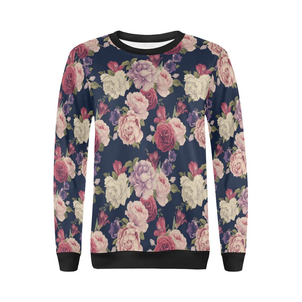 Peony Pattern Print Design PE03 Women Long Sleeve Sweatshirt-JorJune