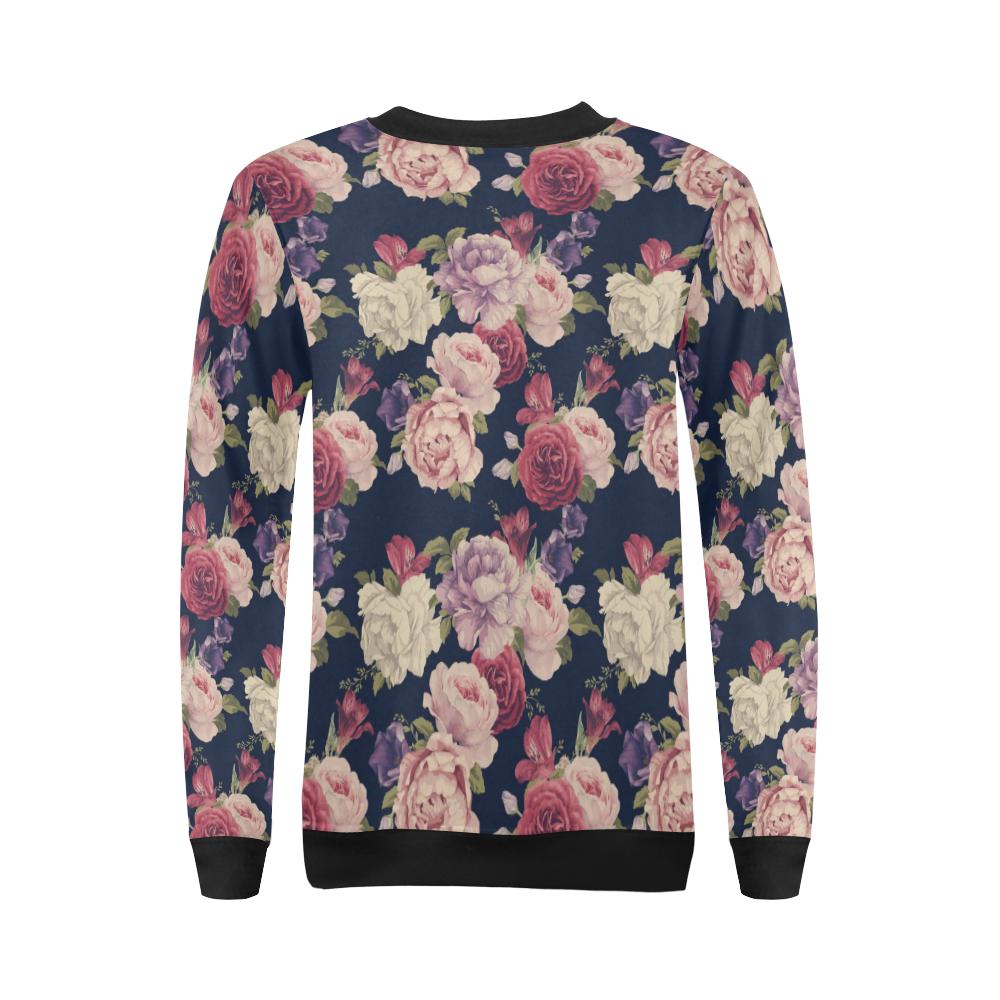 Peony Pattern Print Design PE03 Women Long Sleeve Sweatshirt-JorJune