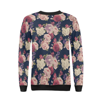 Peony Pattern Print Design PE03 Women Long Sleeve Sweatshirt-JorJune