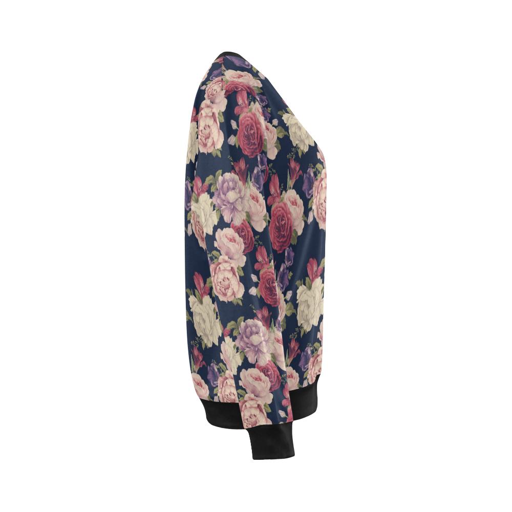 Peony Pattern Print Design PE03 Women Long Sleeve Sweatshirt-JorJune