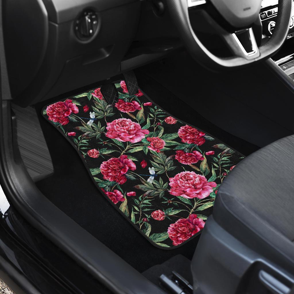 Peony Pattern Print Design PE04 Car Floor Mats-JORJUNE.COM
