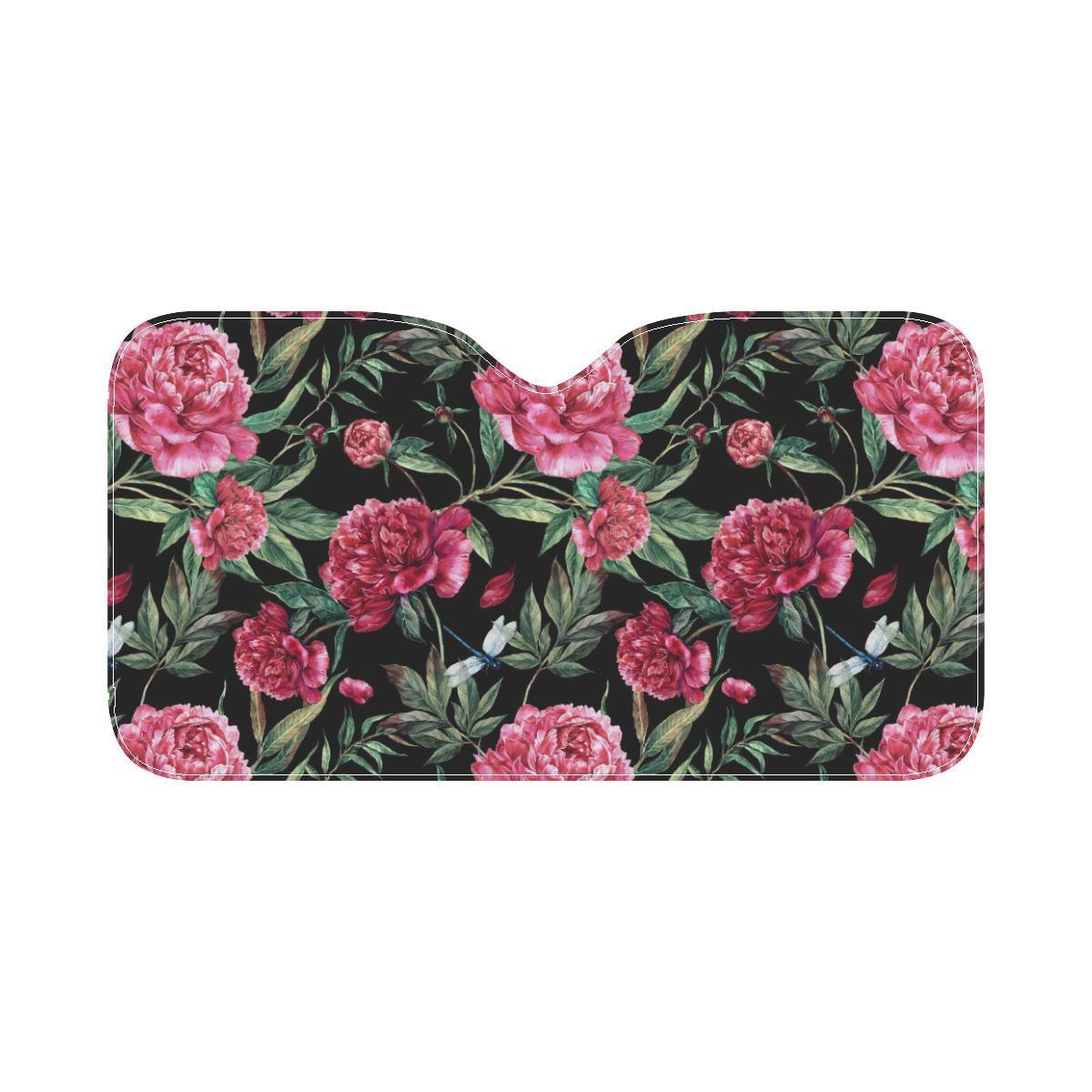 Peony Pattern Print Design PE04 Car Sun Shade-JorJune