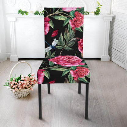 Peony Pattern Print Design PE04 Dining Chair Slipcover-JORJUNE.COM