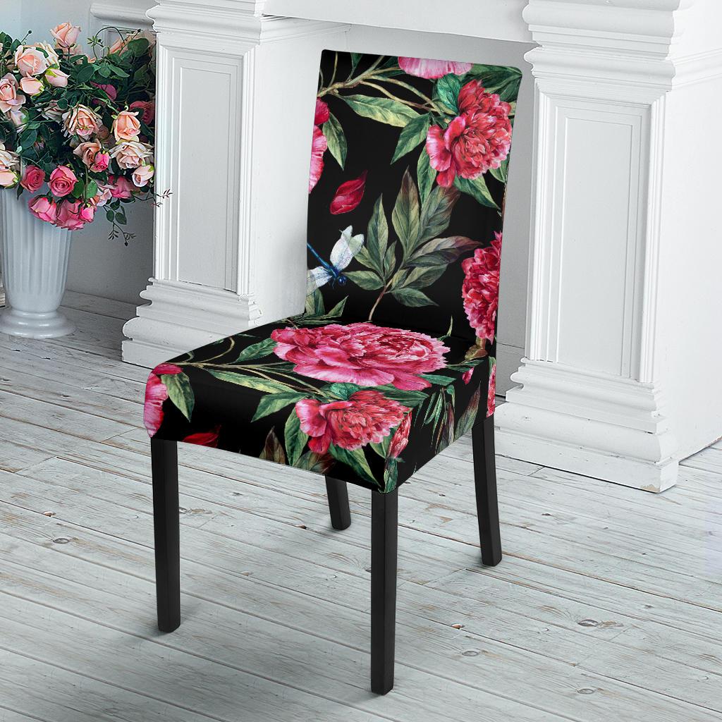 Peony Pattern Print Design PE04 Dining Chair Slipcover-JORJUNE.COM