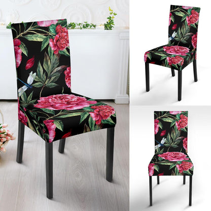 Peony Pattern Print Design PE04 Dining Chair Slipcover-JORJUNE.COM