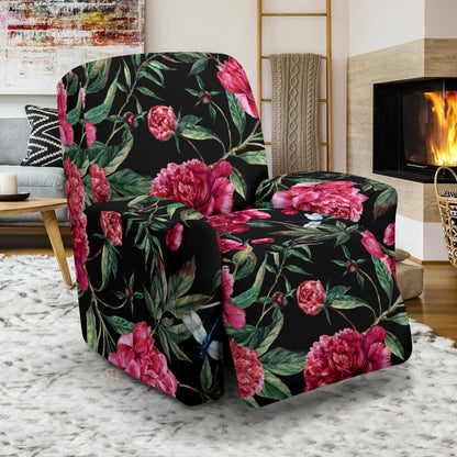 Peony Pattern Print Design PE04 Recliner Slipcover-JORJUNE.COM