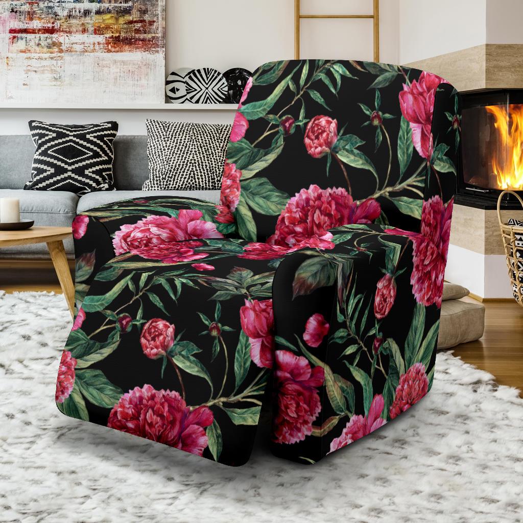 Peony Pattern Print Design PE04 Recliner Slipcover-JORJUNE.COM